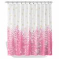 thumbnail image 1 of Pink Christmas Shower Curtain - Water Repellent Fabric Shower Curtains Washable, Winter Xmas Trees Snowflakes Rustic Decorative Polyester Cloth Bathroom Curtains Modern Bath Decor 72"x84", 1 of 8