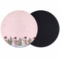thumbnail image 1 of Pink Christmas Snowman Coasters Set of 2, Absorbent Coasters for Drinks, Winter Xmas Tree Snowflakes Coaster for Desk Coffee Table Protection, Home Decor House Warming Gifts 4", 1 of 8