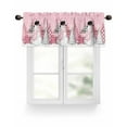 thumbnail image 1 of Pink Christmas Snowman Kitchen Valances for Windows Plaid Trees Winter Snowflake Valance Curtains&nbsp; for Kitchen /Living Room/Bedroom/ Bathroom Decor, 54"x18 " ,Rod Pocket 1 Panel,, 1 of 8