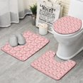 thumbnail image 1 of Pink Christmas Snowman Pattern Bathroom Rugs Sets 3 Piece,Toilet Cover Set,Absorbent Non Slip Bathroom Mats Sets with U-Shaped Contour Rug Toilet Rug Set, 1 of 5