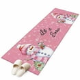 thumbnail image 1 of Pink Christmas Snowman Runner Rug 2x6 FT, Non Slip Hallway Carpet, Xmas Birds Winter Snowflake Washable Soft Floor Carpet Throw Runner Carpet Long Rug for Entryway Kitchen Bedside Sliding Door, 1 of 9