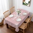 thumbnail image 1 of Pink Christmas Table Cloth Waterproof Tablecloths, Xmas Snowflake Winter Tablecloth Dining Table Cover for Kitchen Party Tabletop Outdoor, Rectangle Tablecloth 52x70 Inch, 1 of 9
