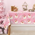 thumbnail image 1 of Pink Christmas Tablecloth Rectangle Xmas Tree Santa Claus Fabric Table Cloth Washable Table Cover for Picnic Dining Table Decor, 60 x 102 Inch, 1 of 7