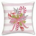 thumbnail image 1 of Pink Christmas Throw Pillow Covers 18x18 Inch Santa Claus Snowman Candy Cane Xmas Tree Decorative Pillows for Couch Sofa Bed Home Winter Holiday Decor, 1 of 1