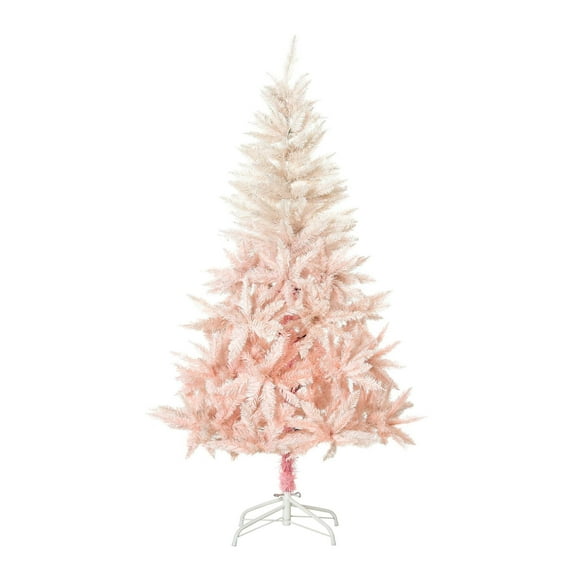 Pink Christmas Tree 5ft Pencil Artificial Tree with 450 Branches, Detachable Base - Holiday Home Decor