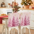 thumbnail image 1 of Pink Christmas Tree Chair Covers Set of 4 Xmas Pine Tree Gold Winter Snowflakes Chair Back Covers Stretch Removable Washable Slipcovers Protector for Dining Room Kitchen Party Decor, 1 of 5