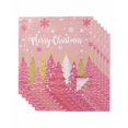 thumbnail image 1 of Pink Christmas Tree Cloth Napkins Set of 6 Reusable Dinner Napkins, Pink Xmas Tree Snowflake Luxury Cocktail Napkin Washable Table Napkins for Wedding/Holiday Party/Baby Shower 20"x20", 1 of 7