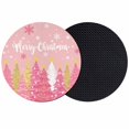 thumbnail image 1 of Pink Christmas Tree Coasters Set of 2, Absorbent Coasters for Drinks, Pink Xmas Tree Snowflake Luxury Coaster for Desk Coffee Table Protection, Home Decor House Warming Gifts 4", 1 of 8