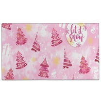 Pink Christmas Tree Door Rugs,Washable Non Slip Door Mats Indoor,Decorative Door Mats,Entry Mat Indoor for Entrance,Bedroom,Kitchen,Bathroom,17"x30"