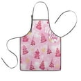 thumbnail image 1 of Pink Christmas Tree Kids Aprons for Girls and Boys,Adjustable Neck Strap Toddler Aprons for Kids Cooking Baking, 1 of 7