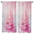 thumbnail image 1 of Pink Christmas Tree Kitchen Curtain 2 Panels Curtains 72 Inch Length, Pink Ombre Xmas Tree Oil Painting Curtains Rod Pocket Curtains Window Drapes Treatment Window Cafe Curtains, 1 of 5