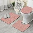 thumbnail image 1 of Pink Christmas Tree Pattern Bathroom Rugs Sets 3 Piece,Toilet Cover Set,Absorbent Non Slip Bathroom Mats Sets with U-Shaped Contour Rug Toilet Rug Set, 1 of 5