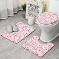 thumbnail image 1 of Pink Christmas Tree Pattern Bathroom Rugs Sets 3 Piece,Toilet Cover Set,Absorbent Non Slip Bathroom Mats Sets with U-Shaped Contour Rug Toilet Rug Set, 1 of 5
