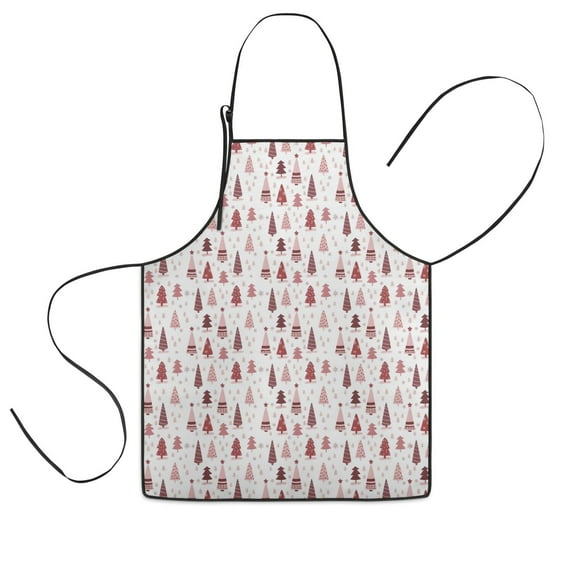Pink Christmas Tree Pattern Kids Aprons for Girls and Boys,Adjustable Neck Strap Toddler Aprons for Kids Cooking Baking