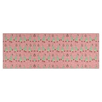Pink Christmas Tree Pattern Kitchen Rug Mat,Kitchen Runner Rugs Non Skid Washable,Decorative Kitchen Floor Mats for Kitchen,Sink,Laundry,17"X47"