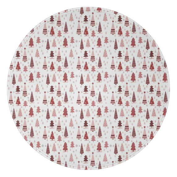Pink Christmas Tree Pattern Round Blanket,Comfortable Soft Flannel Throw Blanket,All Season,Warm Lightweight Blankets for Sofa Bed Couch Living Room Chair 47"x47"