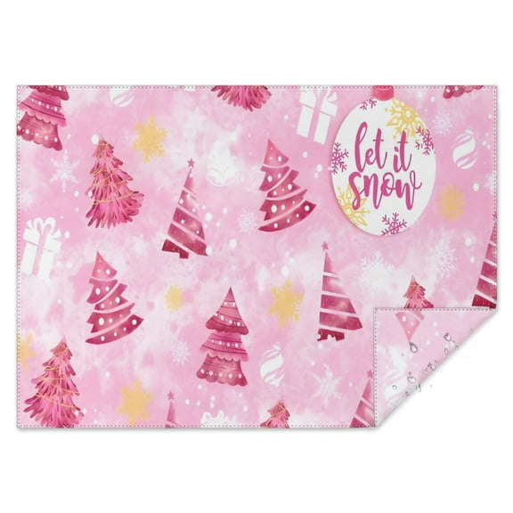 Pink Christmas Tree Rectangle Tablecloth 60"x84",Waterproof Polyester Rectangle Table Cloth, Wipeable Spillproof Polyester Tablecloth for Dining, Camping, Indoor and Outdoor