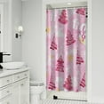 thumbnail image 1 of Pink Christmas Tree Shower Curtain 36"x72" ,Bathroom Decorative Shower Curtains Set with 12 Hooks,Modern Waterproof Washable Shower Curtain, 1 of 6