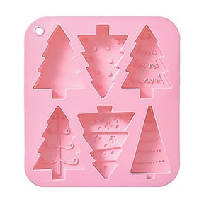 Pink Christmas Tree Silicone Mold 3D Baking Pan – 1PC Large & Mini Tree Shapes for Holiday Chocolate, Candy, Soap, Ice Cubes, DIY Crafts & Christmas Desserts