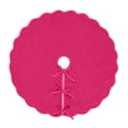 thumbnail image 1 of Pink Christmas Tree Skirt, 48-Inch Scalloped Edge with Tie Closures, Holiday Decor for 3- to 5-Foot Trees, 1 of 7