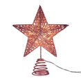 thumbnail image 1 of Pink Christmas Tree Topper Star with Lights, 3D Glitter Metal Five Pointed Star Decoration for Xmas Tree Holiday Home Party Decor, 6x12 Inch, 1 of 5