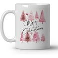 thumbnail image 1 of Pink Christmas Trees Coffee Mugs, Farmhouse Merry Christmas Ceramic Mug, Xmas Festival Coffee Cup, Christmas Holiday Drinking Party Mugs for Table Decortaions, 11oz Ceramic Cup White, 1 of 6