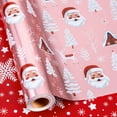 thumbnail image 1 of Pink Christmas Wrapping Paper, Girl Christmas Gift Wrap, Reversibe Santa Claus Snowy Forest Design w/Metallic Foil Shine Holiday Wrapping Paper for Winter Celebrations (17 Inch X 33 Feet), 1 of 14