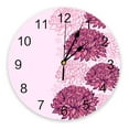thumbnail image 1 of Pink Chrysanthemum Flower Texture PVC Wall Clock Modern Design Living Room Decoration Wall Clock Home Decore Wall Digital Clock, 1 of 5