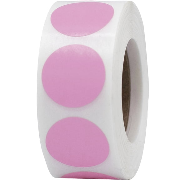 Pink Circle Dot Stickers | 0.75" Inch Round | 500 Pack