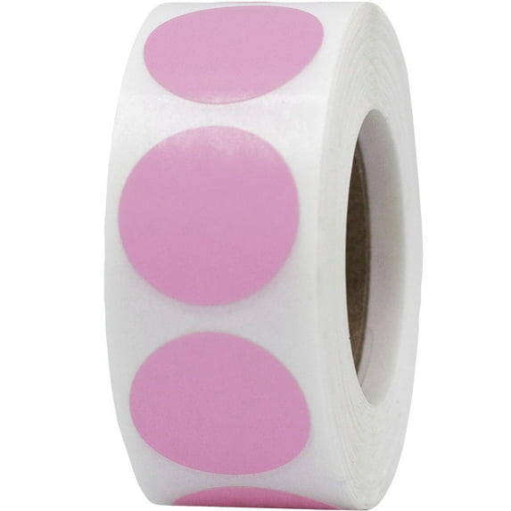 Pink Circle Dot Stickers | 0.75" Inch Round | 500 Pack