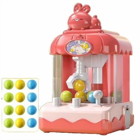 Pink Claw Machine Toy For Kids Mini Arcade Game With Balls Prize Catcher Fun Educational Toy Pink Plastic 10X8Inch