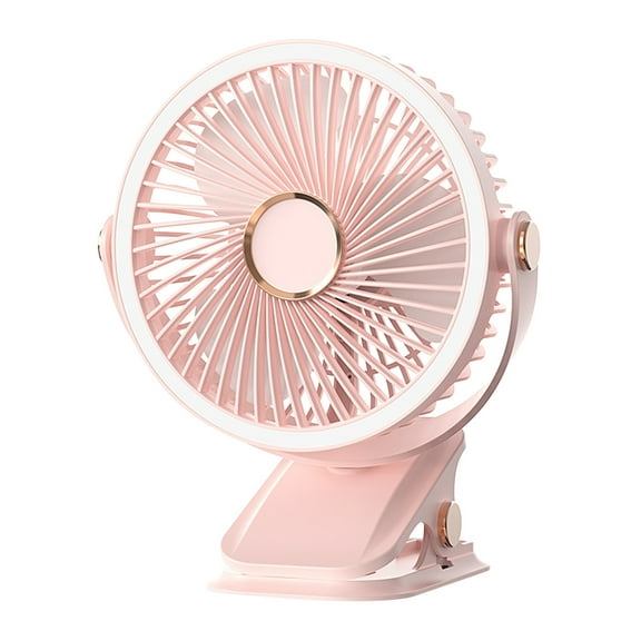 Pink Clip-On Handheld Fan, 1200-2000Mah Usb Rechargeable, 3-Speed Portable Desk Fan With Clamp, For Stroller Treadmill Desk, 17X20.2X12.7Cm