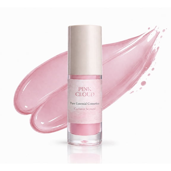 Pink Cloud Lip Gloss – Hydrating Coconut Lip Gloss with Vitamin E | High Shine, Non-Sticky | Pure Essential Cosmetics