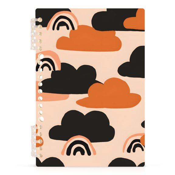 Pink Cloud Rainbow A5 Notebook Refillable 60 Sheets Detachable Ring Binder PP Cover Journal
