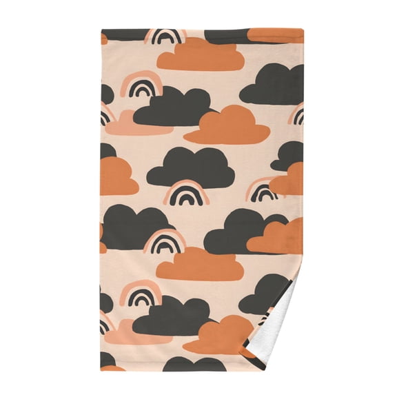 Pink Cloud Rainbow Bath Towel 100% Cotton Soft Thick High Absorbency Hand Face Towel Single Pack 16x28in