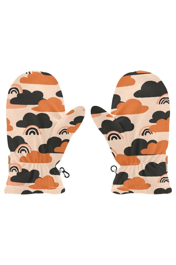 Pink Cloud Rainbow Cold Weather Mittens Cozy Gloves with Adjustable Fit Perfect for Outdoor Fun