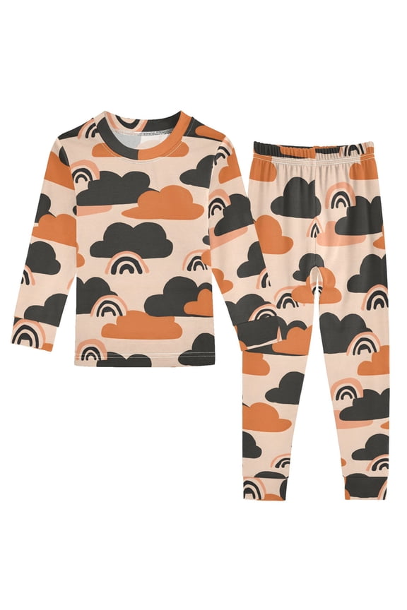 Pink Cloud Rainbow Cotton Pajamas 2 Piece Set Sleepwear Soft and Comfortable Homewear Nightwear