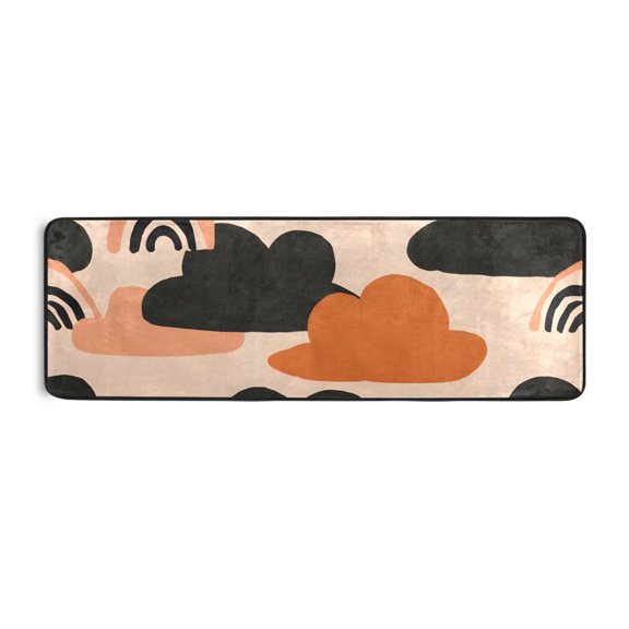 Pink Cloud Rainbow Runner Rug 24x72 Inch Cushioned Non Slip Soft Absorbent Floor Mat