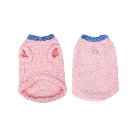 Pink Cloud Velvet Pet Vest - Fleece-Lined Dog Cat Pullover (XS Size), Soft Fleece Lining, Cloud Velvet Fabric, Pullover Style for Fall & Winter - For Small Dogs, Cats, Daily Wear, Outdoor Walks, Indo