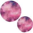 thumbnail image 1 of Pink Clouds Round Woven Potholders Set Trivets for Hot Dishe Heat Resistant Non-Slip Trivets for Cooking and Baking Kitchen Home Decor, 1 of 7