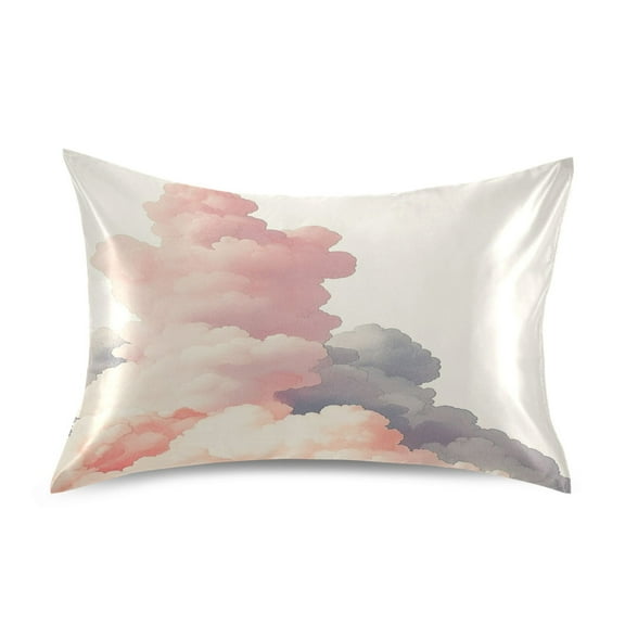 Pink Clouds Satin Pillowcase 20''x26'' Double-Sided Print Soft Wrinkle Resistant