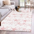 thumbnail image 1 of Pink Coastal Area Rug 4'x6', Starfish Nautical Ocean Sea Wooden Washable Non-Slip Rugs, Low Pile Large Carpet for Living Room Bedroom Dining Room Kitchen Office Indoor Mat, 1 of 9
