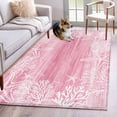 thumbnail image 1 of Pink Coastal Area Rugs 2.7'x5', Washable Small Throw Rugs for Kitchen Bedroom, Summer Ocean Sea Ombre Starfish Corals Indoor Outdoor Rug Non-Slip Low Pile Carpet Runner Reversible Floor Mats, 1 of 8