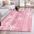 thumbnail image 1 of Pink Coastal Area Rugs 2.7'x5', Washable Small Throw Rugs for Kitchen Bedroom, Summer Ocean Waves Ombre Sea Starfish Indoor Outdoor Rug Non-Slip Low Pile Carpet Runner Reversible Floor Mats, 1 of 8