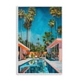 thumbnail image 1 of Stupell Industries Pink Coastal House & Palms White Framed Giclee Art, design by LSR Design Studio, 18 x 12, 1 of 8