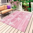 thumbnail image 1 of Pink Coastal Outdoor Rug 5x8 Ft, Non Slip Washable Area Rug, Summer Ocean Waves Ombre Sea Starfish Patio Rugs Carpet Runner, Large Floor Mat for Indoor/Outdoor Deck Porch Camping, 1 of 8