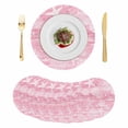 thumbnail image 1 of Pink Coastal Round 15 Inch Placemats Set of 8, Summer Ocean Sea Waves Starfish Corals HeatResistant Non Slip Place Mats for Dining Table, Wipeable Braided Kitchen Table Mats for Housewarming, 1 of 9