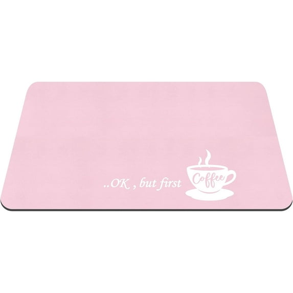 Pink Coffee Bar Mat - 23.5" x 15.5" Countertop Coffee Accessories with Absorbent Dish Drying Surface For Kitchen Home Decoration