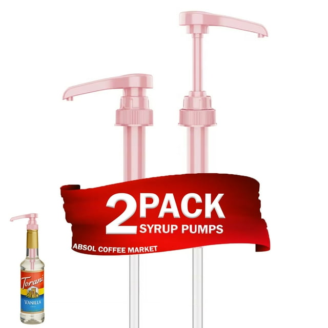 Pink Coffee Syrup Pump, 2 Pack, for 750ml/25.4 oz Syrup Bottle, Pink