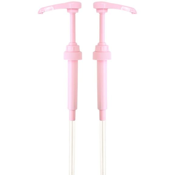 Pink Coffee Syrup Pump for 750 ml Bottles (Pack of 2) Fits Jordans Skinny, Torani, DaVinci, Upouria and (Monin, 1883 1 Liter Plastic Bottles Only)
